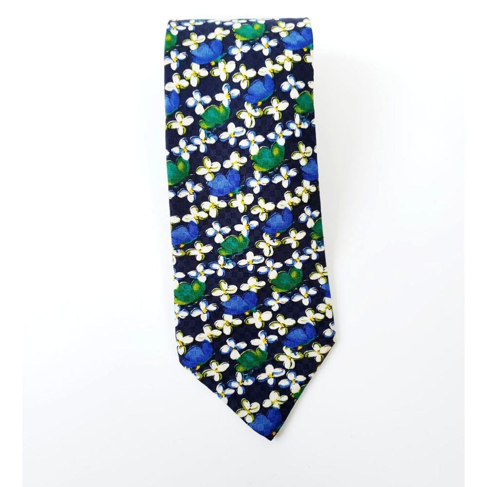 Ungaro Paris Silk Men Necktie Floral Made in Italy Colorful Luxry